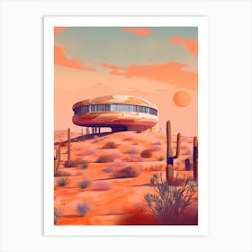Futuristic Hotel In The Desert 3 Art Print