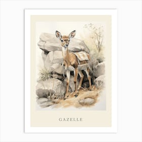 Beatrix Potter Inspired  Animal Watercolour Gazelle 1 Art Print