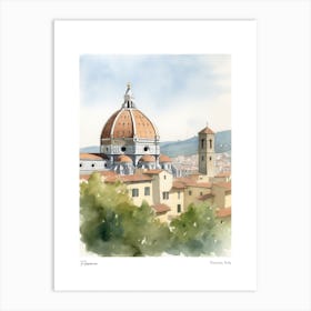 Florence, Tuscany, Italy 3 Watercolour Travel Poster Art Print