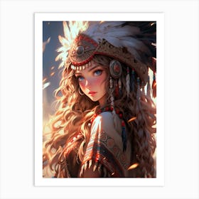 Native American Girl Art Print