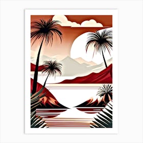 Palm Trees At Sunset Art Print