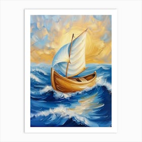 Sailboat In The Sea 6 Art Print