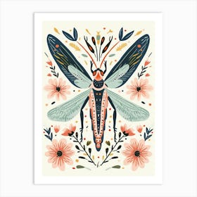 Colourful Insect Illustration Grasshopper 2 Art Print