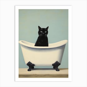 Black Cat In Bathtub 4 Art Print