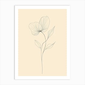 Line Drawing Of A Flower 1 Art Print