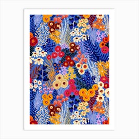 Abstract Floral Wild Flower Meadow Mountain Art Print