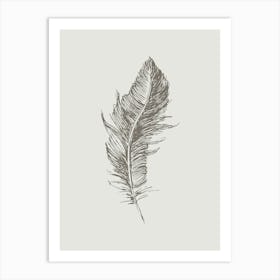 Grey Feather Print 2 Art Print