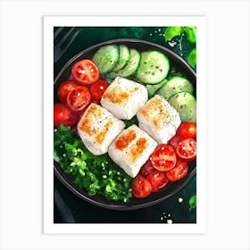 Fish Salad With Vegetables Art Art Print