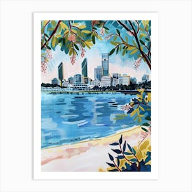 Travel Poster Happy Places Perth 3 Art Print