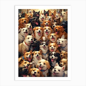 Group Of Dogs Art Print