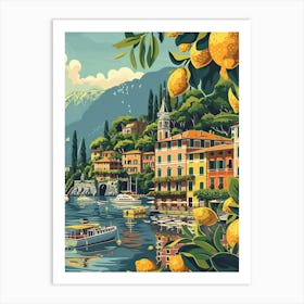 Lemons On Lake Como Art Print