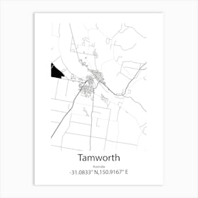 Tamworth,Australia Minimalist Map Art Print