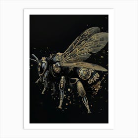 Golden Bee Illustration Art Print