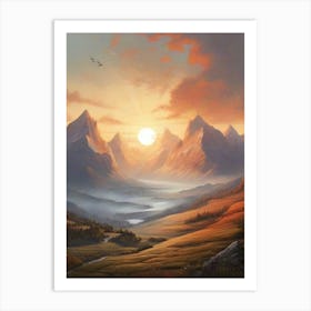 Sunrise Over The Mountains Art Print