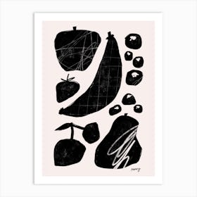 Abstract Fruit White    Art Print