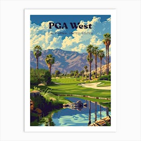 PGA West Golf Resort Travel Art Illustration Poster