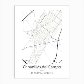 Cabanillas Del Campo,Spain Minimalist Map Póster