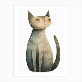Nebelung Cat Clipart Illustration 1 Art Print