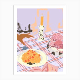 Dinner Party Hand Art Print