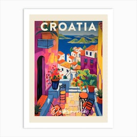 Dubrovnik Croatia 5 Fauvist Painting  Travel Poster Art Print