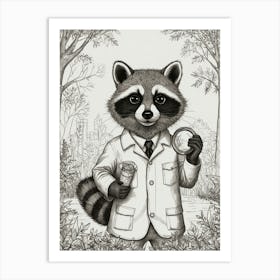 Doctor Raccoon Art Print