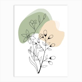 Illustration Of A Flower , digital wall art, digital download wall art, digital printable wall art, modern wall art, abstract wall art, wall art for print, minimalist wall art, digital wall art. Art Print