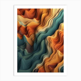 Abstract Wavy Pattern Art Print