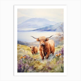 Two Curious Highland Cows 3 Art Print