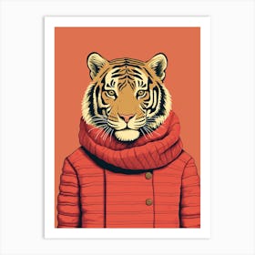 Tiger Illustrations Wearing A Turtleneck 3 Art Print