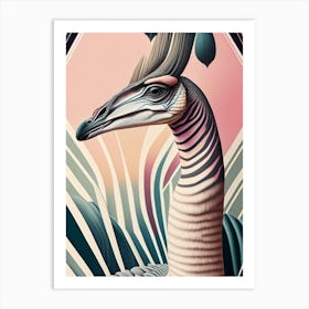 Ornithomimus Pastel Dinosaur Art Print