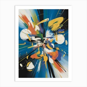 A Large Abstract Painting With A Dynamic Affiche