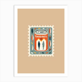 Sardines tin postage stamp Art Print