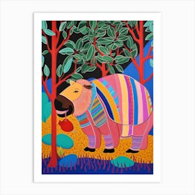 Maximalist Animal Painting Capybara 2 Art Print