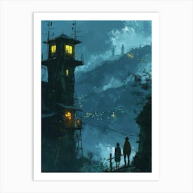 Night At The Castle Art Print