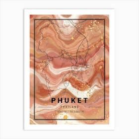 Phuket Map Art Print