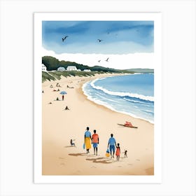 People On The Beach Painting (33) Art Print