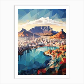 Cape Town, South Africa, Geometric Illustration 2 Art Print