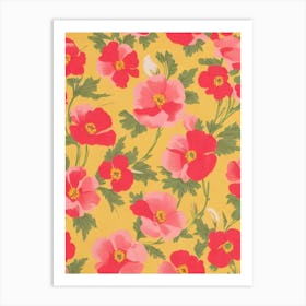 Eustoma Floral Print Warm Tones2 Flower Art Print