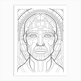 Line Art Inspired By The Son Of Man 4 Art Print