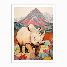 Detailed Pencil Crayon Drawing Inspired Rhino Art Print