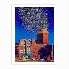 Midland, City Us  Pointillism Art Print