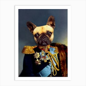 Sergeant Ken The Pug Dog Pet Portraits Art Print