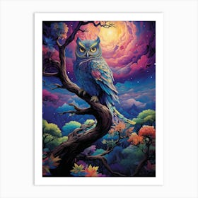 Owl In The Tree 1 Art Print