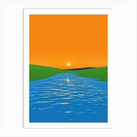 Sunset Over The River 9 Art Print