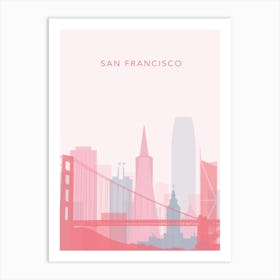 Pink And Blue San Francisco Skyline Art Print