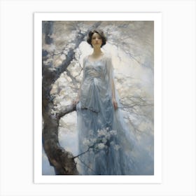 Lady In A Blue Dress Art Print