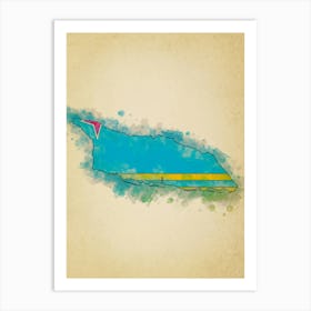 Aruba Flag Vintage Art Print