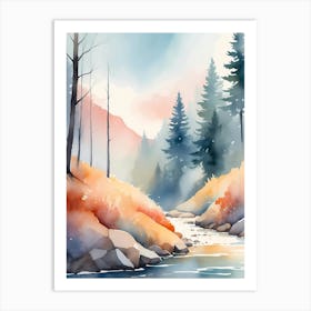 Watercolor Landscape Painting 46 Art Print