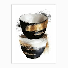 Bowls Of Gold And Black Art Print