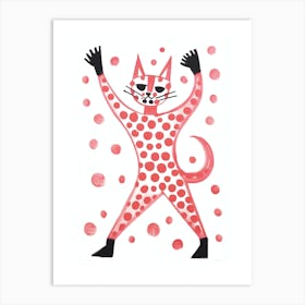 Polka Dot Cat 1 Art Print